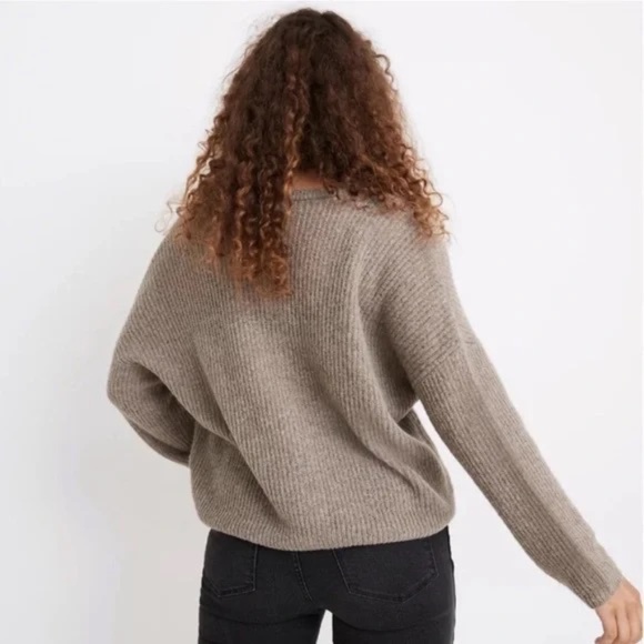 Madewell Bellaire Alpaca Blend Cardigan Tan Sweater M - Picture 3 of 8